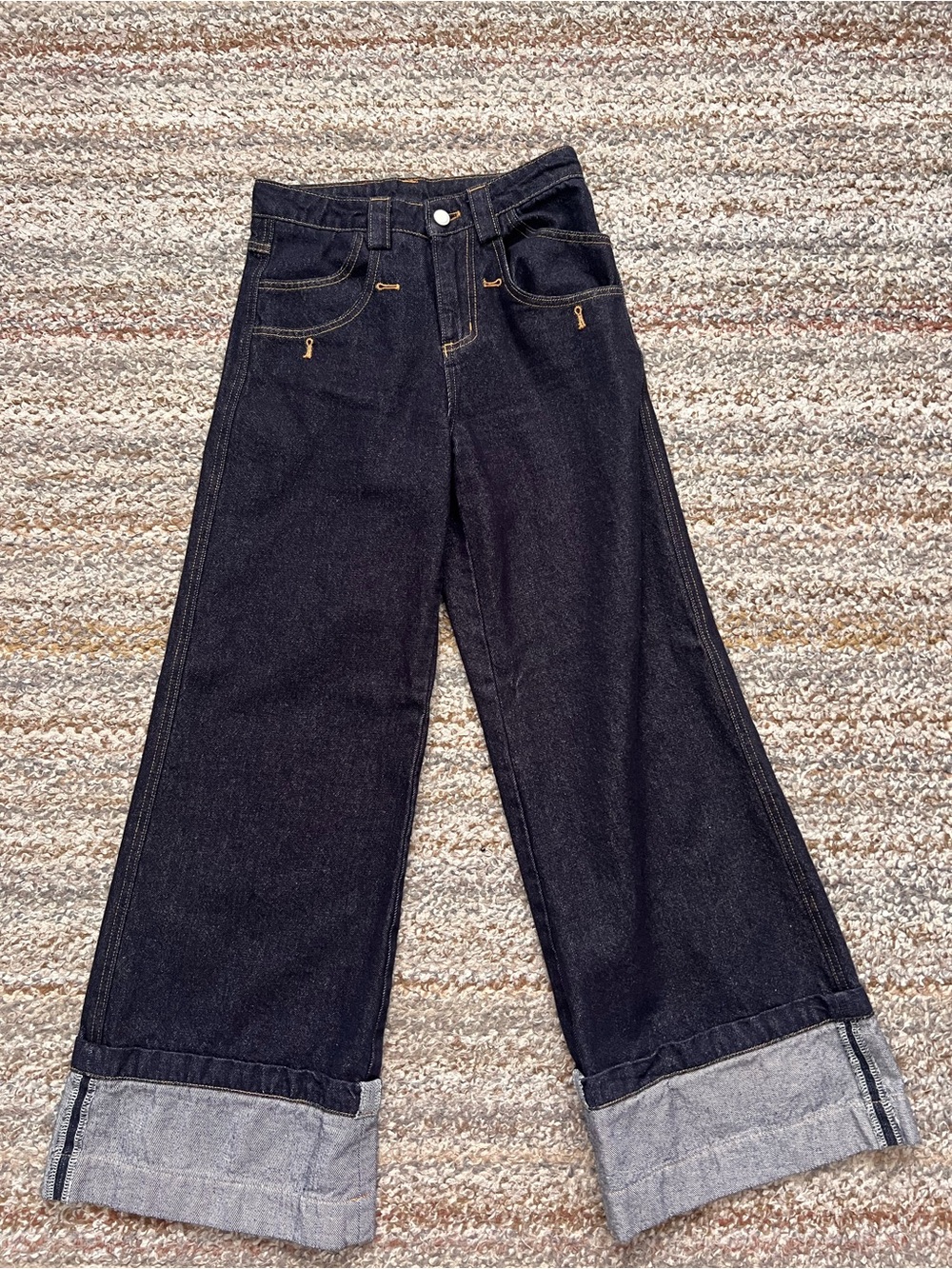 Wide-Leg Dark Indigo Women's Jeans